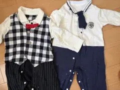 セレモニースーツ チェック柄 ストライプ 80