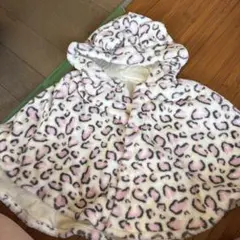 ヒョウ柄ベビーポンチョ 70-90cm