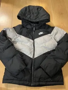NIKE フード付きダウンコート ブラック グレー 150