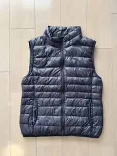 UNIQLO ネイビー ドット ダウンベスト M