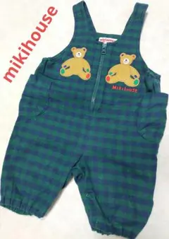 レア　mikihouse　オーバーオール　ロンパース　チェック柄　サロペット