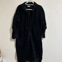 【ワンピース】コーデュロイ/長袖/黒/ブラック