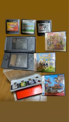 NintendoDS 本体ライト(クリムゾンブラック）＋DS本体とソフトのケース