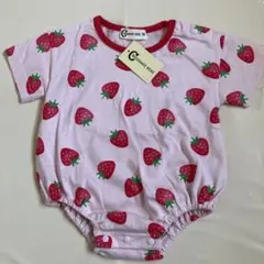 CROISSANCE BEBE いちご柄 ロンパース 70cm