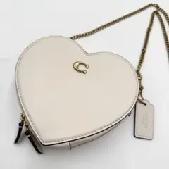 極美品✨ コーチ ハート クロスボディ14 ショルダーバッグ レザー ホワイト