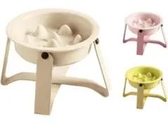 早食い防止 食器 小型犬 猫 陶器製 はやぐい防止皿 犬 2段階高さ調整分解可能