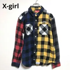 X-girl ネルシャツ　チェック　総柄　綿100%【Mサイズ】のサムネイル