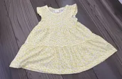 SIMPLE FREE 花柄ロングワンピース 80cm 黄色