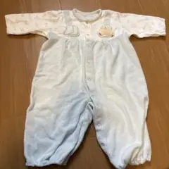 動物刺繍付きフリースロンパース 50-70サイズ