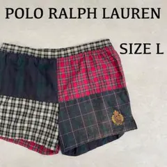 古着POLO RALPH LAUREN スイムショーツ サイズL チェック 総柄