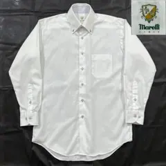 【美品】 marelli ITALY ボタンダウン シャドウ 千鳥格子 Yシャツ