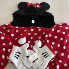 ディズニー　ミニーちゃん フード付きブランケット ポンチョ フリース なりきり