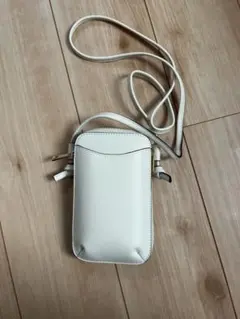 ホワイトショルダーバッグ スマホ用