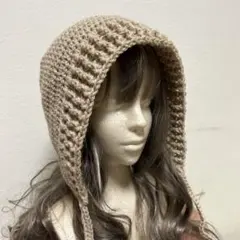 ハンドメイド ボンネット バラクラバ 大人用 かぎ編み B168
