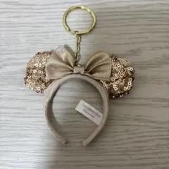 ディズニー ランド シー カチューシャ キーホルダー ピンクゴールド ミニー