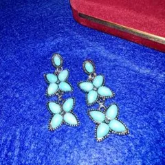 ヴィンテージ デザイン　アクセサリー　ターコイズ　スター　ピアス　イヤリングのサムネイル