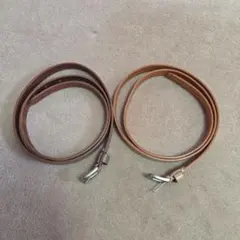 【WYM LIDNM】OILED LEATHER NARROW BELT