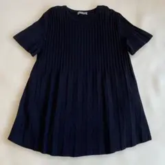 theory luxe ミックスリブプリーツニット 38 ブラック 半袖のサムネイル