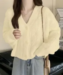 YUGA ローゲージ調ルーズシルエットカーディガン