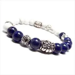 ラピスラズリ ホワイトターコイズ天然石ブレスレット