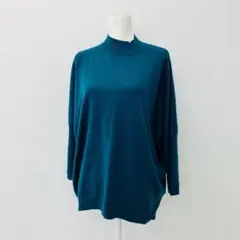 【a0197】anysis オーバーサイズニットチュニック ブルー ゆったりのサムネイル