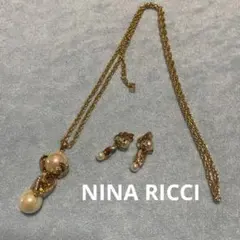 ニナリッチ　揺れる　ゴールド　パール　ネックレス　イヤリングセット