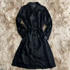 上質　SOIR フォーマルシャツワンピース 9 トリアセテート混　光沢