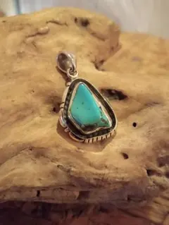 シルバー925,天然石ターコイズ,ペンダントトップ,スカイブルーシンプルデザイン