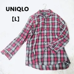 ユニクロ✨フランネルシャツ オールド ヴィンテージ風 チェック【L】
