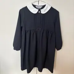 ドレッサージュ 120お受験　ネイビー 襟付きワンピース