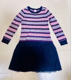 ノルディック柄長袖フレアワンピース　110㎝　5歳