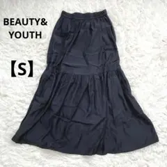 a792 BEAUTY&YOUTH 【S】　フレアスカート　ロング　プリーツ