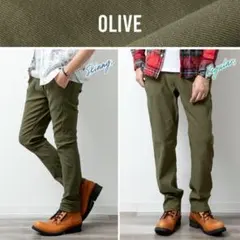 スキニーパンツ レギュラーストレートチノパン スリム超伸縮 トラウザーポケットM