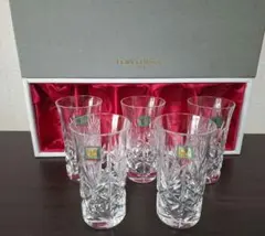 未使用　HOYA CRYSTAL グラス ホヤ　5客　クリスタル カットグラス