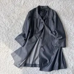 極美品 レリアン シルク混 スプリングコート 大きいサイズ 13+ グレー