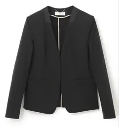 完売サイズ6✨ベイジ 現行モデル AUDREY ノーカラージャケット 大きい 黒