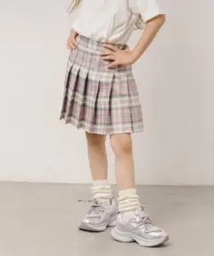 URBAN CHERRY 【インナーパンツ付】チェックプリーツスカート　ピンク