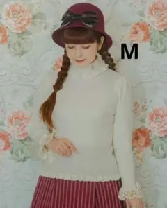 青木美沙子 しまむら しまみさ ニナス ニットプルオーバー アイボリー M