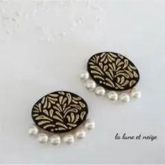 未使用★ミンネ　完売品★特集「レトロガールのススメ」掲載　デザインピアス　パール