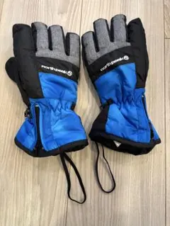 子ども用north peak スキー・スノボグローブ 140サイズ青/黒