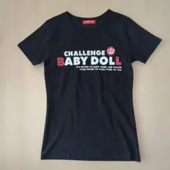 BABY DOLL プリントTシャツ Sサイズ ブラック