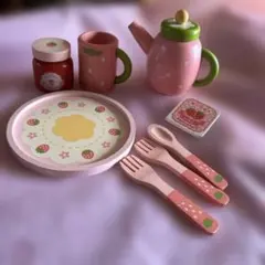 平成レトロ☆ マザーガーデン☆木製 いちごおままごとセット まとめ売り