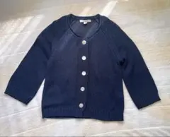 新品 HUMAN WOMAN ネイビー 七分袖カーディガン