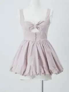 Ank Rouge サイドスピンドル リボン付き ミニワンピース M