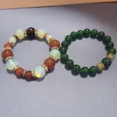 多色ビーズブレスレット2点セット