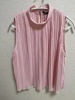 【ZARA】ピンク プリーツ ノースリーブシャツ