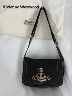 ヴィヴィアンウエストウッド ショルダーバッグ 金オーブ エッジウェア 黒