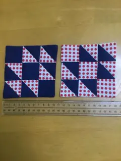 ハンドメイド　パッチワークコースターセット　約10.5㎝角