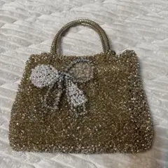 ◆アンテプリマ◆ インナーバッグ付き ワイヤーバッグ ゴールド