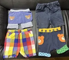 ミキハウス＆ホットビスケッツハーフパンツ80まとめ売りチェックプッチー君